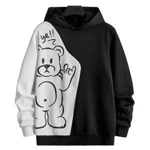 เสื้อฮู้ดดี้โอเวอร์ไซส์สำหรับผู้ชาย ผ้าฝ้าย 100% พิมพ์ลายดิจิทัล ระบายอากาศได้ดี กันน้ำ สไตล์ไฮสตรีท สำหรับผู้ใหญ่ ใส่ในฤดูหนาว - Product Image 1