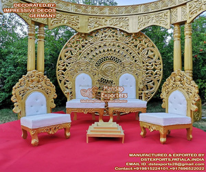 Sillas Mandap Vidhi de madera para boda abierta, sillas tradicionales indias para boda, sillas Sankheda Mandap, nuevo diseño, muebles Mandap para boda, Reino Unido - Product Image 6