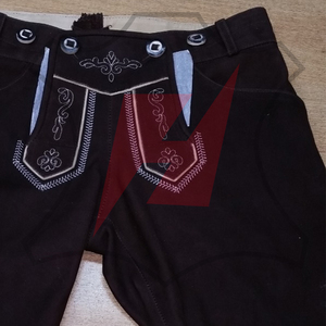 Best Price OEM Bavarian Men's Casual Lederhosen <b>Shorts</b> Premium Design Bavarian Lederhosen In Solid Color - Product Image 2
