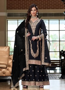 Latest premium chinon silk with embroidery and handwork <b>Kurti</b> Bottom Dupatta, Ready-made Collection, - Product Image 5