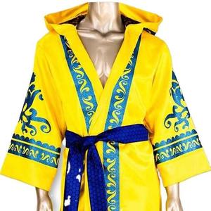 Bata de boxeo de último estilo 100% poliéster hecha de secado rápido sublimación bata de boxeo hecha en Pakistán - Product Image 3