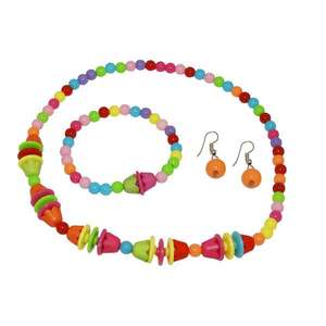 Tip Top Fashions 1106711 collier de perles multicolores ensemble avec Bracelet plaqué or Style bohème bijoux fins pour cadeaux - Product Image 1