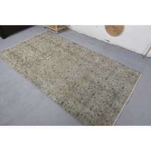 พรมขนาด 4.1x7.5 ฟุต, พรมตุรกีโบราณ, พรมลายดอกไม้สีเบจ - Product Image 4