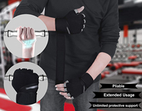 Guantes de Cuero para Levantamiento de Pesas, Medios Dedos, para Gimnasio, Fitness, con Soporte para Muñeca, Crossfit, Unisex, 4 Estaciones, con Logotipo Personalizado