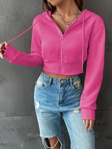 Sudadera con Capucha para Mujer, Tejida en Algodón 100%, con Pedrería, Personalizable, Estilo Urbano, Cierre Frontal, Ecológica - Product Image 3