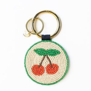 Llavero y accesorio para bolso con diseño de pájaro hermoso, bordado con cuentas de colores azul y rojo, de la India. - Product Image 3