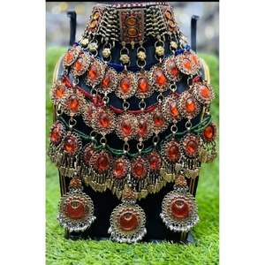 Conjunto de Joyería Vintage Afgana Kuchi para Mujer, Ligero y Transpirable, Collar y Aretes para Bodas con Diseño Personalizado - Product Image 2