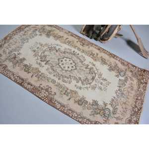 Vintage Turkish Area Rug 3.7x6.7 ft (112x205 cm), <b>Brown</b> Ombr Rug - Product Image 4
