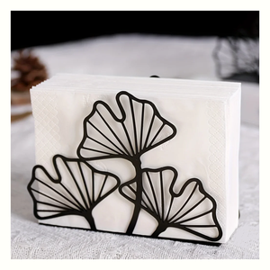 Boîte à Serviettes Moderne Artisanale en Bois et Métal pour la Maison, l'Hôtel et la Restauration - Design Artistique Élégant - Product Image 4