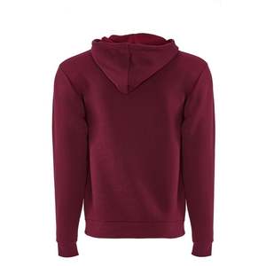 Unisex Bella Canvas Maroon Relaxed Hoodie 100% Algodón Cremallera Térmica con Logotipo Personalizado Classic Fleece Sudadera Hoodies - Product Image 2