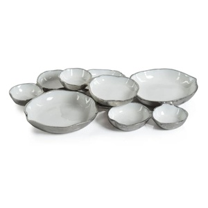 Bol décoratif vintage en métal texturé festonné, écologique, crème doré, centre de table, cadeau de pendaison de crémaillère, décoration de table moderne - Product Image 6