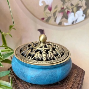 Soporte de incienso de latón quemador de fragancia de incienso de Metal hueco dorado creativo para decoración de ambientador de hogar y oficina - Product Image 4