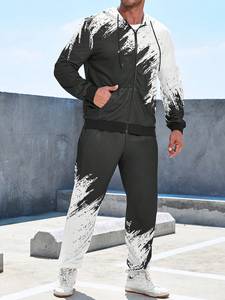 Chándal de sublimación con cremallera de tendencia para hombres Personalización completa Traje de jogging liso en blanco para la temporada de invierno - Product Image 2