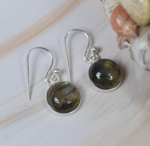 925ลาบราดอไรต์ธรรมชาติต่างหูแบบเกี่ยวอัญมณีเงินแท้ต่างหูทำมือของขวัญที่หรูหราสำหรับราคาโรงงานของเธอ - Product Image 3