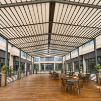 Pergola rétractable à commande à distance, en aluminium et PVC, résistante au vent et aux UV, pour patio, jardin, balcon, terrasse, villa, hôtel
