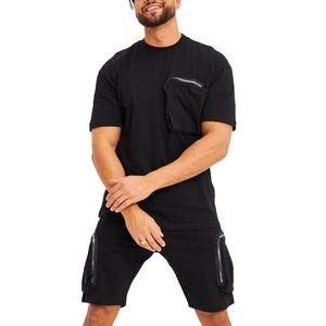 Conjunto de pantalones cortos de camiseta informal de estilo callejero para hombre, traje de verano de algodón transpirable con estilo cómodo con servicios ODM/ODM - Product Image 3