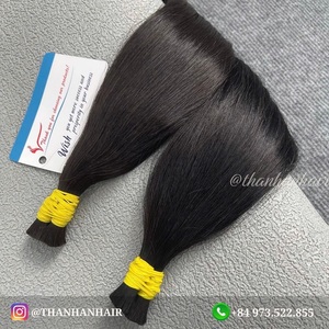 Produit phare Thanh an Hair Extensions de cheveux 100% vierges Remy vietnamiens ultra-lisses couleur noire en vrac lot de 100g - Product Image 2
