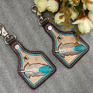 Llaveros de cuero tallados a mano, llaveros de cuero con forma exótica bonita, accesorios de cuero, llaveros bonitos para unisex - Product Image 2