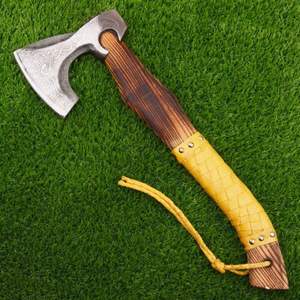 Hand Made Carbon Steel Viking <b>Axe</b> With Leather Sheath. Viking <b>Axe</b> For Camping & Daily Outdoor Used Survival <b>Axe</b> - Product Image 2