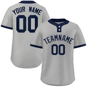 2025 nuevo estilo camiseta de béisbol de dos botones para hombres uniformes personalizados al por mayor de talla grande transpirable para adultos - Product Image 1