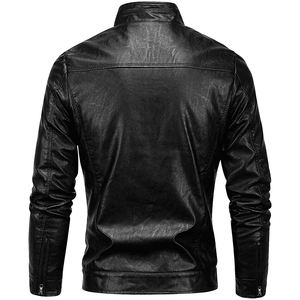 Chaqueta de Cuero Genuino para Hombre, Talla Grande, con Cierre, Estilo Urbano, Impermeable y Transpirable, Directo de Fábrica, Alta Calidad - Product Image 3