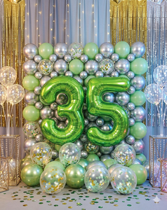Globo de Aluminio Verde Número 100cm para el Día de la Madre, Halloween, Fiestas de Cumpleaños - Decoraciones Venta al por Mayor España - Product Image 2