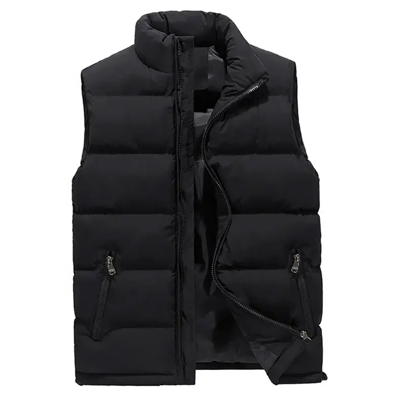 Winter Warm Male Clothing Crop Top Cotton Work Wear Bubble Puffer Sleeveless Men's Vests &amp Waistcoats