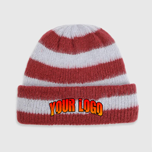 Wholesale High Quality Jacquard Knit Fashionable stripped Beanies for <b>men's</b> Custom Embroidered logo warm comfortable <b>man</b> <b>caps</b> - Product Image 6