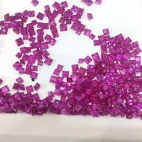 Rubis naturel taille Asscher, forme carrée, pierre précieuse polie, irisée, certifiée par un tiers, taille calibrée Afrique, pour la joaillerie