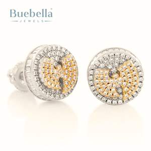 Venta caliente 925 Plata esterlina 18K Recubrimiento de oro Wu-Tang Logo Pendientes Joyería para mujeres - Product Image 2