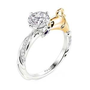 Bague de mode Jeulia Luna Astra bicolore torsadée pavée signe du zodiaque Verseau - Product Image 2