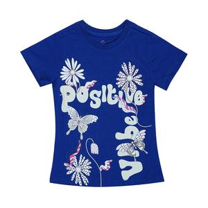 Camiseta de cuello redondo Smart Look 100% algodón para niñas disponible en diferentes métodos de impresión seleccionados a mano para la venta - Product Image 3