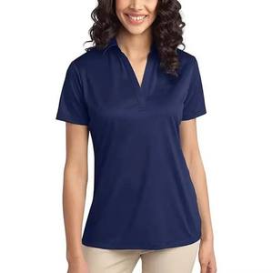 100% algodón de alta calidad para mujer para blusa Polo Casual patrón sólido tejido Oxford camiseta con logotipo bordado personalizado - Product Image 4