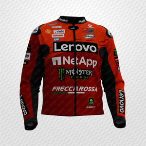 Francesco Bagnaia Lenovo Rucati Racing Veste en cuir de vachette/kangourou sur mesure piste/équitation Chaqueta avec bosse CE Armures - Product Image 1