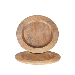 Plaque de chargeur en bois antique ronde 13 pouces 2 pièces ensemble plaque de chargeur pour la maison et les hôtels forme ronde - Product Image 5