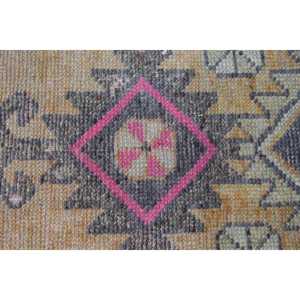 Vintage Turkish Rug, 1.7x3.2 ft Small Rug, <b>Yellow</b> Patchwork Rug - Product Image 5