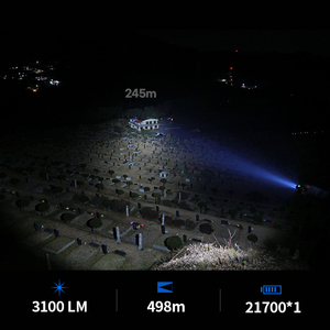 Zerobeam D7 dẫn lặn Đèn Pin 3100 lumens 100m không thấm nước 498M chùm khoảng cách cho cắm trại ngoài trời câu cá đêm thăm dò - Product Image 6