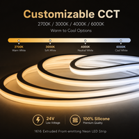 Tira de LED de Silicona 100% Impermeable IP67 de Alta Calidad UL ETL, Luz de Neón Blanca de 6000k para Decoraciones Exteriores