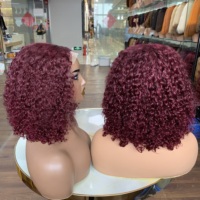 Pelucas de Cabello Humano al por Mayor, Pelucas de Cabello Humano Virgen, Pelucas con Cierre de Encaje 4X4 de 12 Pulgadas con Rizo Pixie SDD