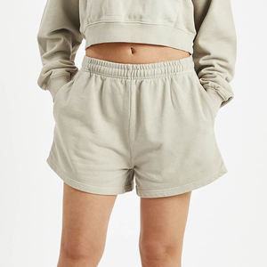 Shorts de sport décontractés pour femmes de haute qualité avec logo personnalisé, shorts de course athlétiques en molleton tissé, shorts amples avec cordon de serrage - Product Image 4