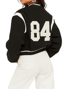 Blouson aviateur universitaire vintage en laine avec logo personnalisé de haute qualité OEM pour les femmes - Product Image 4