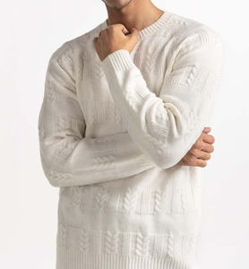 Sudadera de invierno OEM para hombre con logotipo personalizado frontal de color sólido de lana/acrílico de manga larga cuello redondo para cuello prendas de vestir - Product Image 1