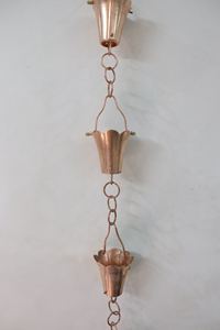 Cadena de lluvia de Copa grande de aluminio para canalones, decoración de características de agua de jardín, cadena de lluvia de diseño personalizado de cobre - Product Image 4