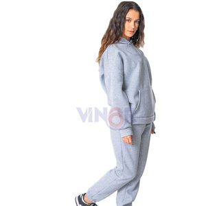 เสื้อวอร์มสวมหัวแบบสวมหัวผ้าฟลีซปักโลโก้ได้ทั้งชายและหญิงสำหรับฤดูหนาวฤดูใบไม้ผลิเสื้อนอกมีฮู้ดกางเกงวอร์มไซส์ XXL PLUS - Product Image 3