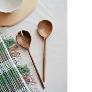 เครื่องใช้บนโต๊ะอาหารไม้สไตล์ใหม่ล่าสุดชุดเสิร์ฟสลัดไม้ช้อนและส้อม - Product Image 3