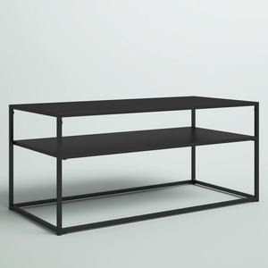 Mesa de Centro Rectangular de Metal Negro Ecológica de Primera Calidad, 2 Niveles, Muebles Modernos Minimalistas para el Hogar, Sala de Estar, Dormitorio - Product Image 2