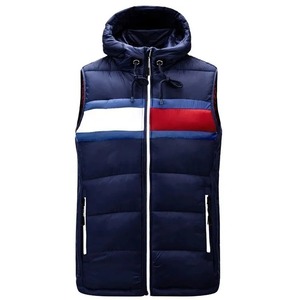 Chaqueta acolchada ligera de alta calidad para hombre, resistente al agua y empacable, cuello con capucha, tela larga - Product Image 1