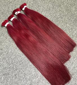 Premier Qualité Vin Rouge Couleur Chaude I-Tips Extensions de Cheveux Humains Remy Cheveux Usine Directe Grand Stock Blanchi Premium Abordable - Product Image 5