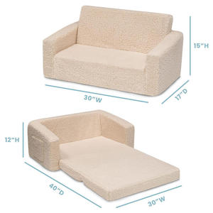 Canapé-lit <span class=keywords><strong>convertible</strong></span> pour tout-petits, canapé-lit en peluche 2-en-1 pour la chambre d'<span class=keywords><strong>enfant</strong></span>, <span class=keywords><strong>fauteuil</strong></span> léger pour enfants avec housse amovible - Product Image 6