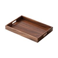 Plateau de service rectangulaire classique réutilisable en bois, modèle Fzitem024, pour la décoration et l'artisanat, idéal pour la table à manger et les présentations.